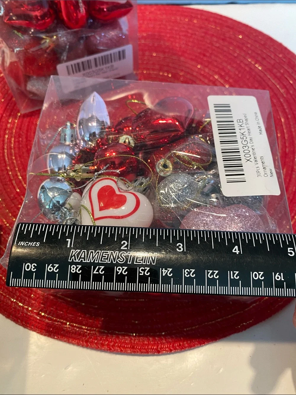 NIP Set of 3 Packages Valentines Day Heart Ornaments
